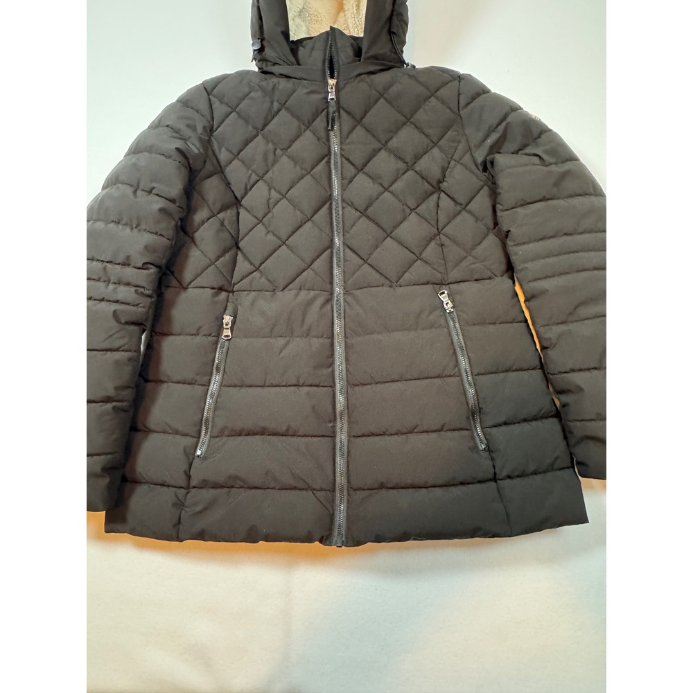 HFX Outdoors Puffer Jacket Womens Medium Black Quilted Water Resistant Hooded - Picture 5 of 10